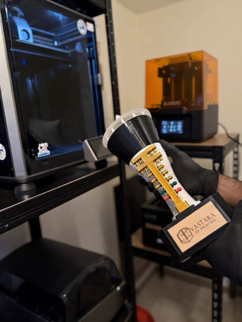 VASTARA 3D-printed trophy with trumpet design